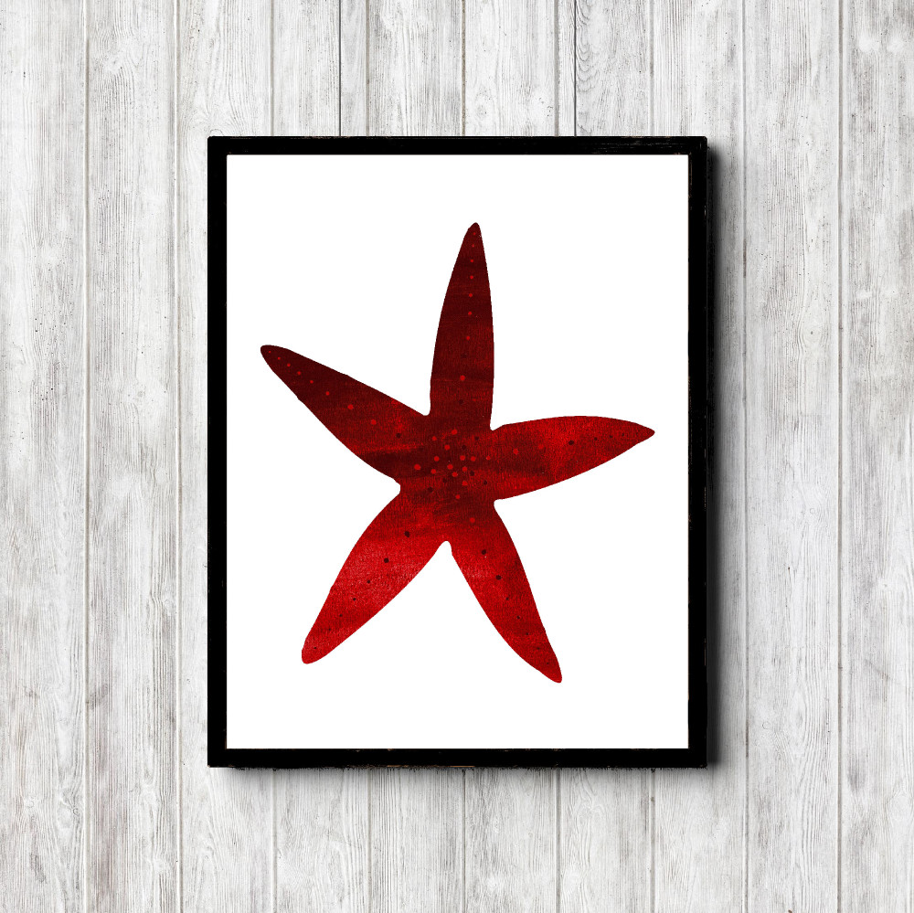 Red Watercolor Printable Sea Turtle