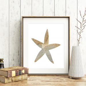 Beige Watercolor Printable Starfish