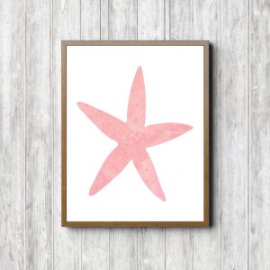 Blush Pink Watercolor Printable Starfish