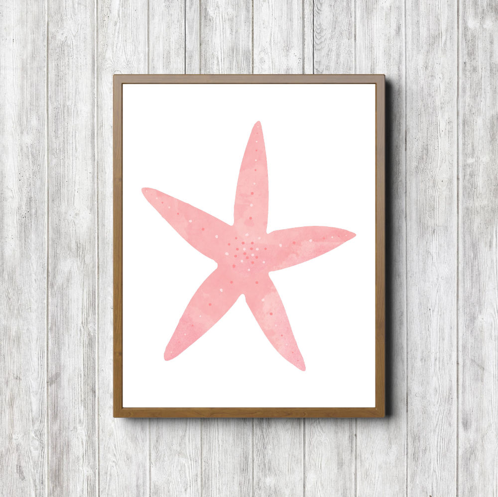 Blush Pink Watercolor Printable Starfish