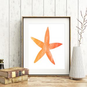 Orange Watercolor Printable Starfish