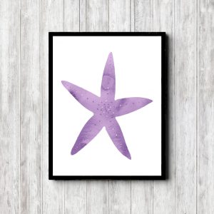 Lavender Purple Watercolor Printable Starfish