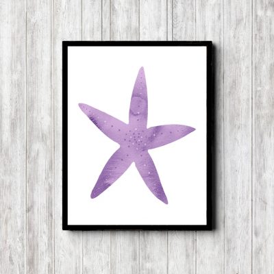 Lavender Purple Watercolor Printable Starfish