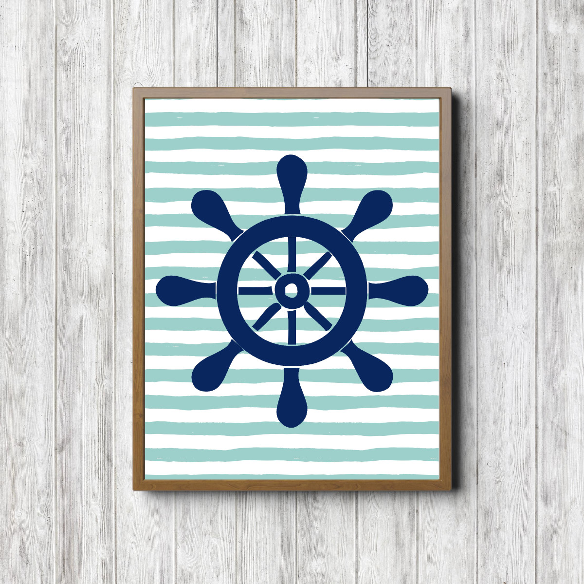 Navy Helm Mint Stripes Printable
