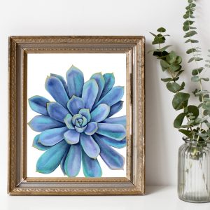 Blue Succulent Printable Horticulturist Gift