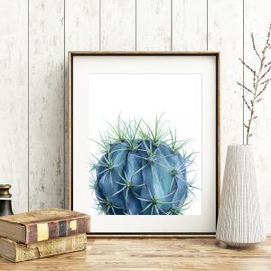 Blue Succulent Minimalist Printable