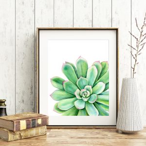 Green Succulent Leaves Printable