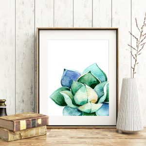 Blue & Green Minimalist Succulent Printable