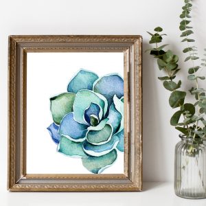 Blue & Green Succulent Leaves Printable