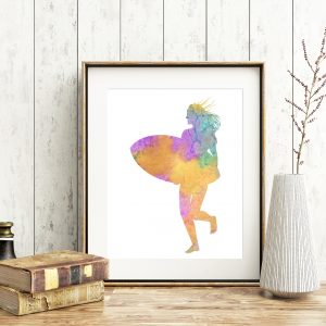 Surfer Chic Watercolor Printable