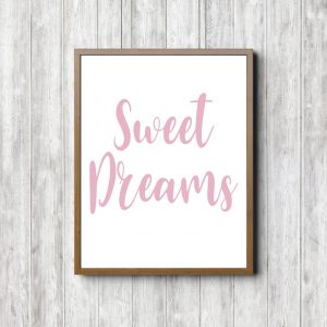 Sweet Dreams Girls Nursery Printable