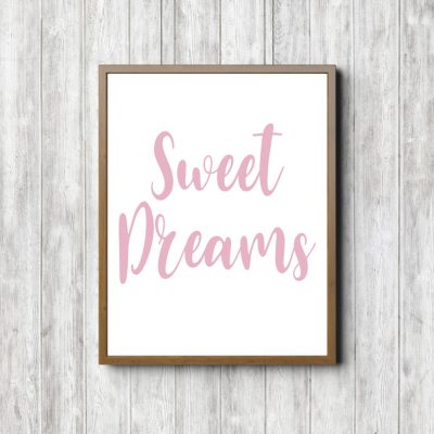 Sweet Dreams Girls Nursery Printable
