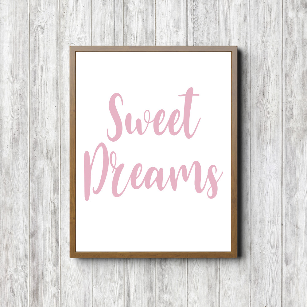 Sweet Dreams Girls Nursery Printable