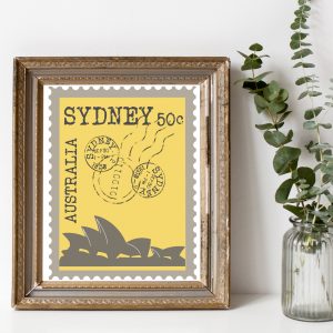Yellow Sydney Printable Postage Stamp