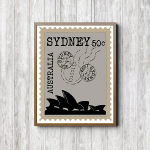 Gray Sydney Printable Postage Stamp