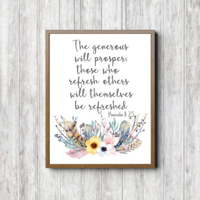 Proverbs 11:25 Bouquet Scripture Printable