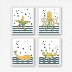 Yellow & Teal Nautical Nursery Printables