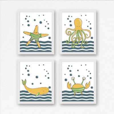 Yellow & Teal Nautical Nursery Printables