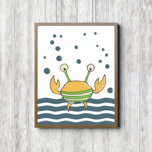 Yellow & Teal Crab Nautical Nursery