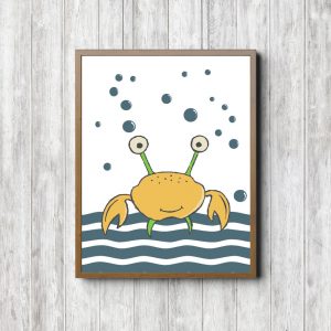 Yellow & Teal Crab Nursery Printable