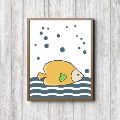 Yellow & Teal Fish Nautical Nursery