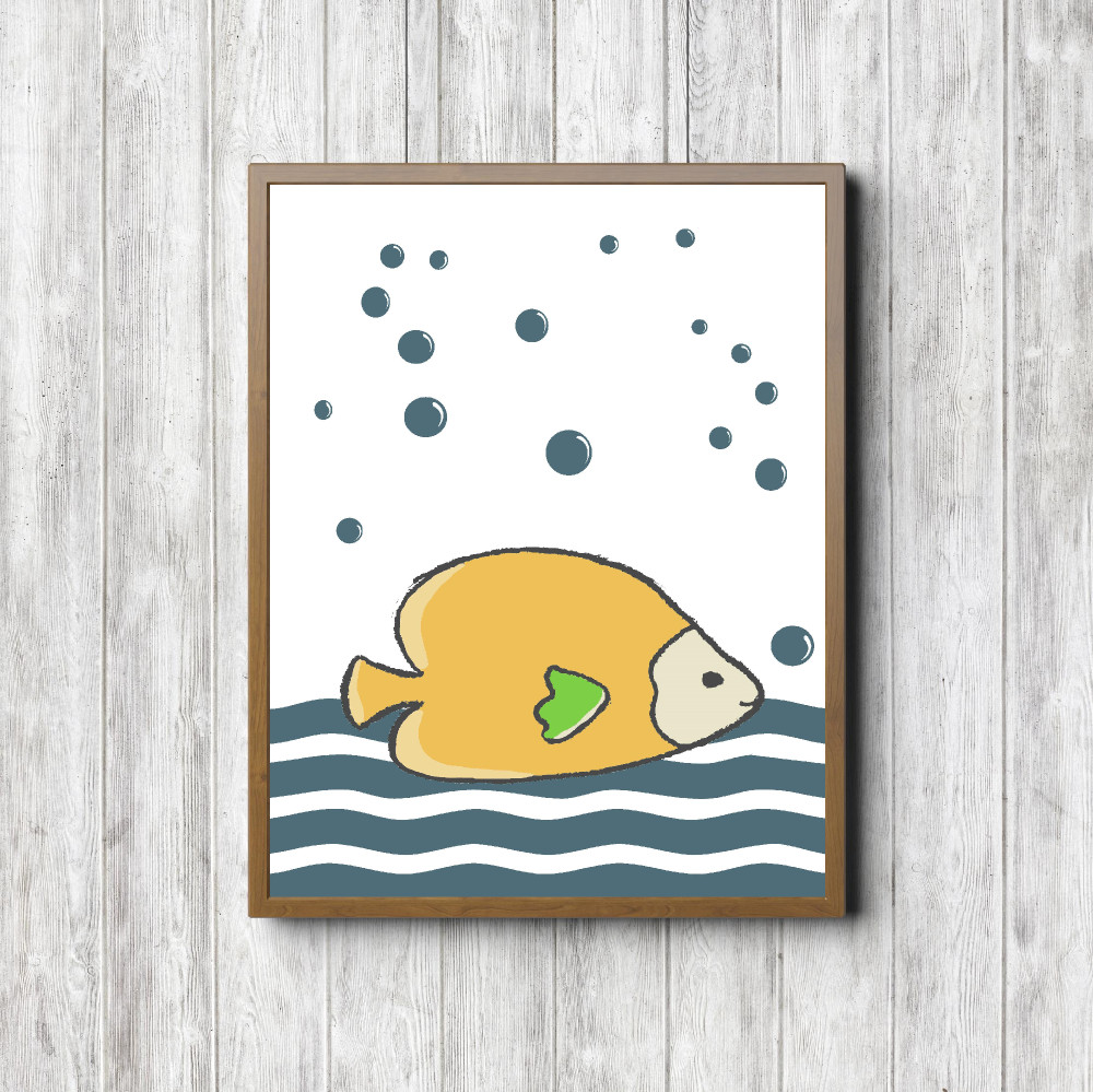 Yellow & Teal Fish Nautical Nursery