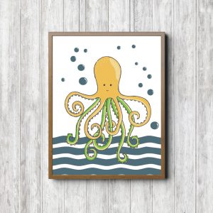 Yellow & Teal Octopus Nautical Nursery