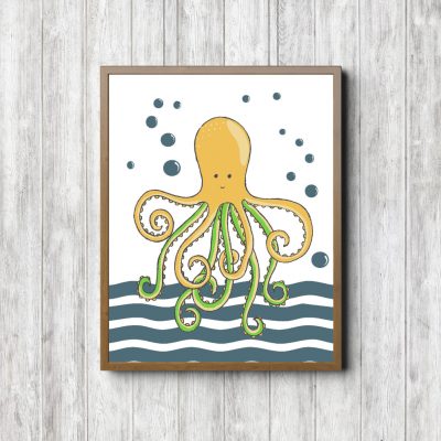Yellow & Teal Octopus Nautical Nursery