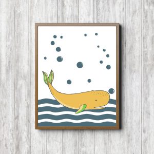 Yellow & Teal Whale Nautical Nursery