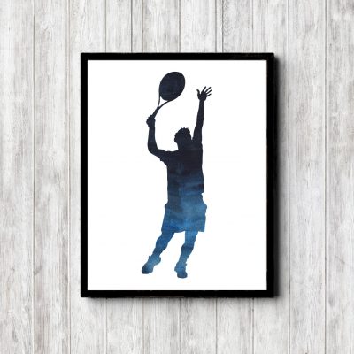 Tennis Player Watercolor Printable