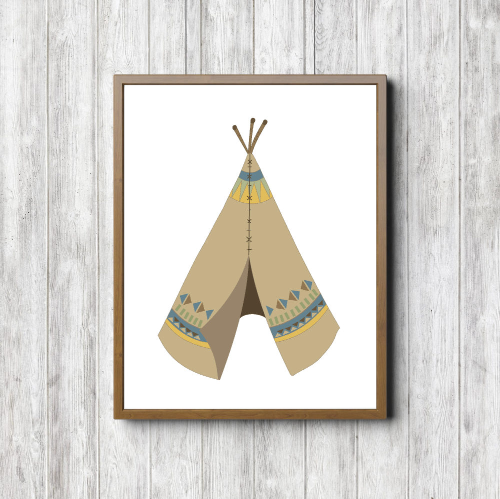Beige Tribal Tepee Printable