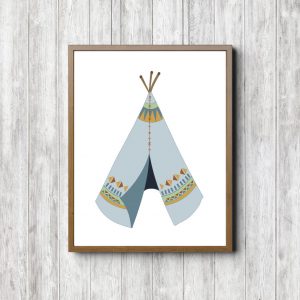 Blue Tribal Tepee Printable