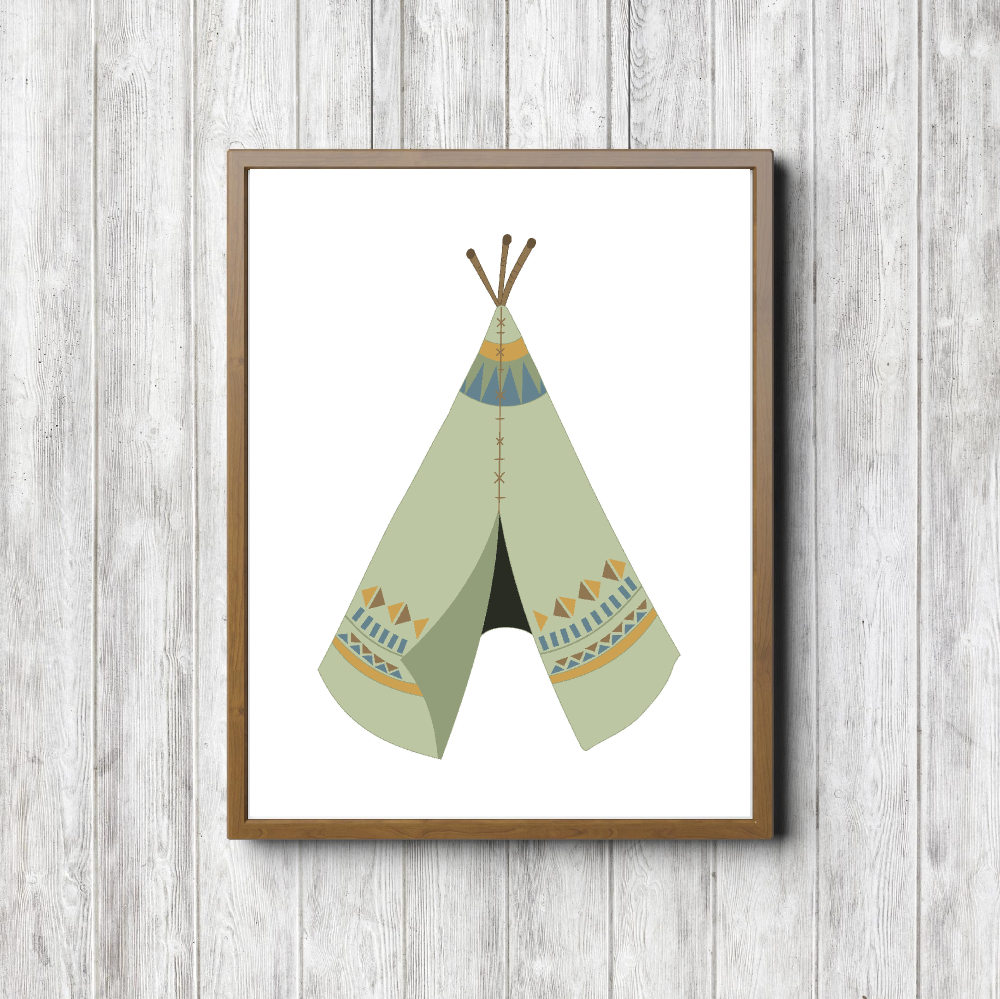 Green Tribal Tepee Printable