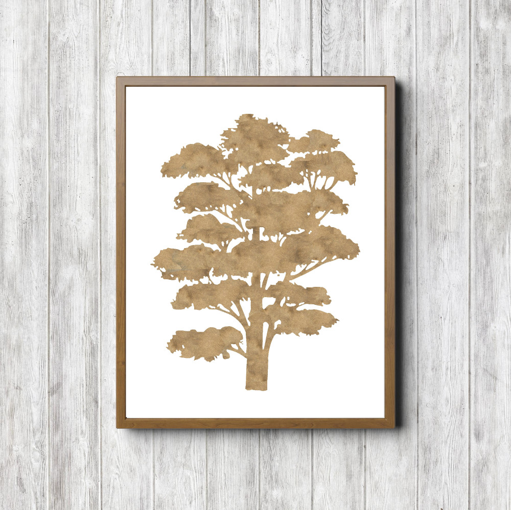 Beige Watercolor Tree Printable