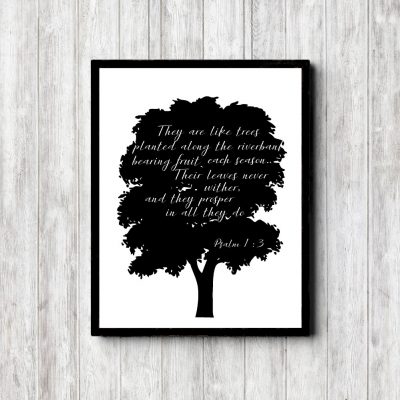 Psalm 1:3 Black Tree Printable