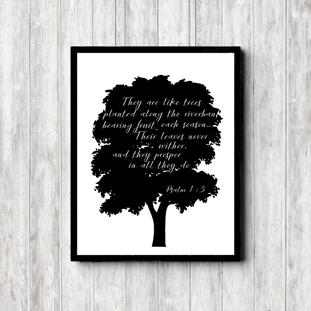 Psalm 1:3 Black Tree Printable