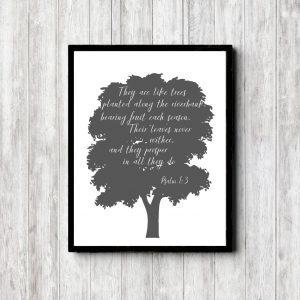 Psalm 1:3 Gray Tree Printable