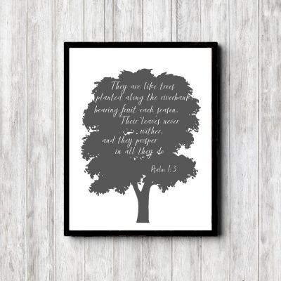 Psalm 1:3 Gray Tree Printable