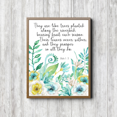 Psalm 1:3 Tropical Flowers Printable