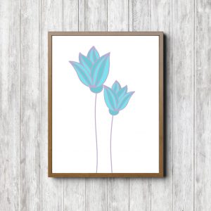 Turquoise & Purple Flower Petals Printable
