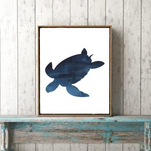 Navy Watercolor Printable Sea Turtle