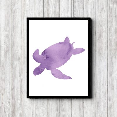 Purple Watercolor Printable Sea Turtle