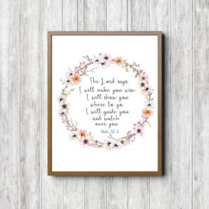 Psalm 32:8 Spring Flowers Printable