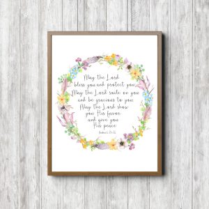 Numbers 6:24-26 Spring Flowers Printable
