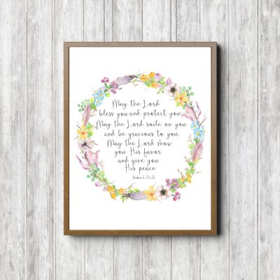 Numbers 6:24-26 Spring Flowers Printable