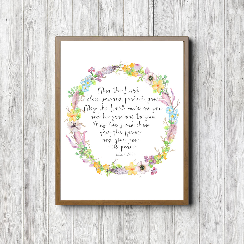 Numbers 6:24-26 Spring Flowers Printable