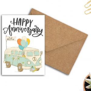 Anniversary Camper Van Printable Card
