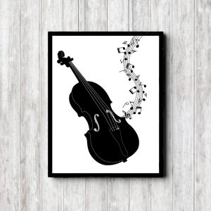 Black Violin Silhouette Printable