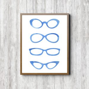 Blue Eye Glasses Printable Poster