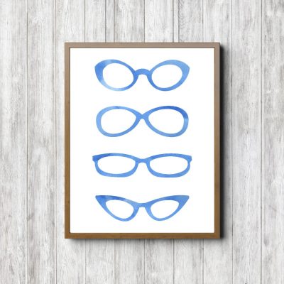 Blue Eye Glasses Printable Poster